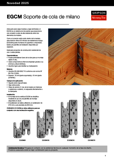 EGCM Soporte de cola de milano