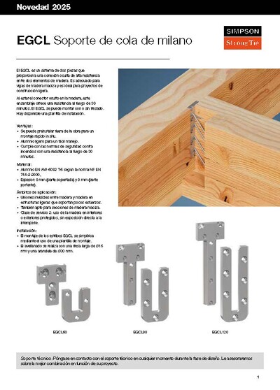 EGCL Soporte de cola de milano